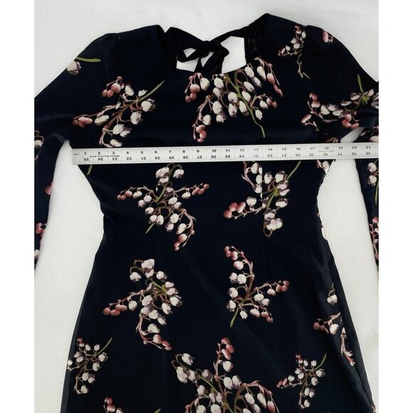 NWT MM Couture By Miss Me Chiffon Floral Bell Sleeve Dress Tie Back Sz M Boho - Picture 10 of 13